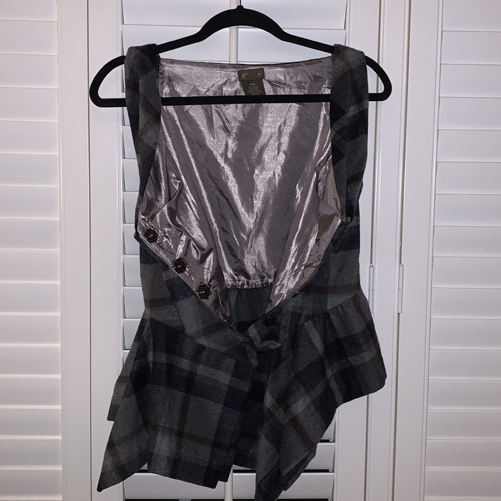 Anthropologie Fei Gray Tartan Plaid Top M - Picture 4 of 5